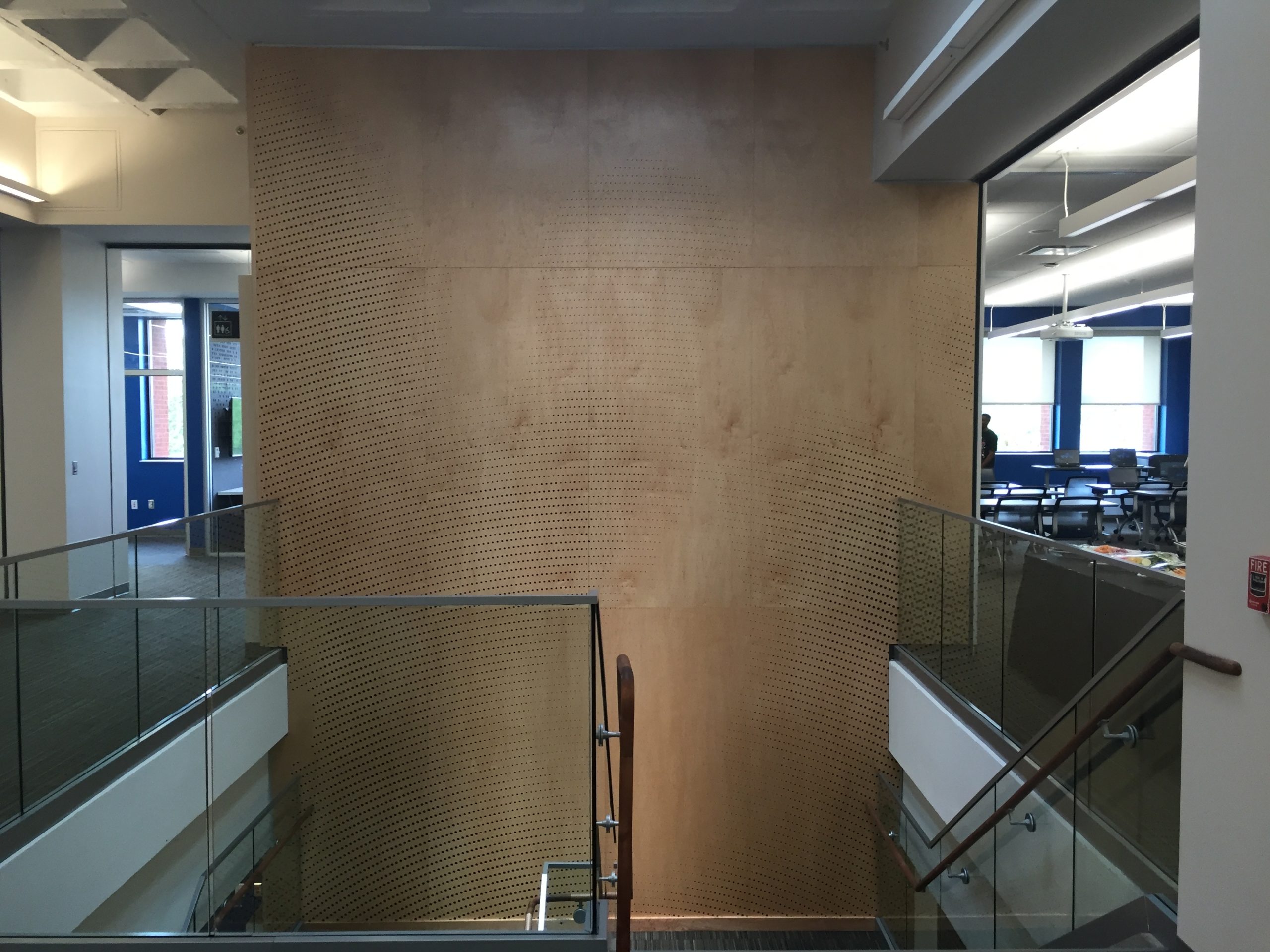 Hightower Library Stair and Perforated Wall Feature