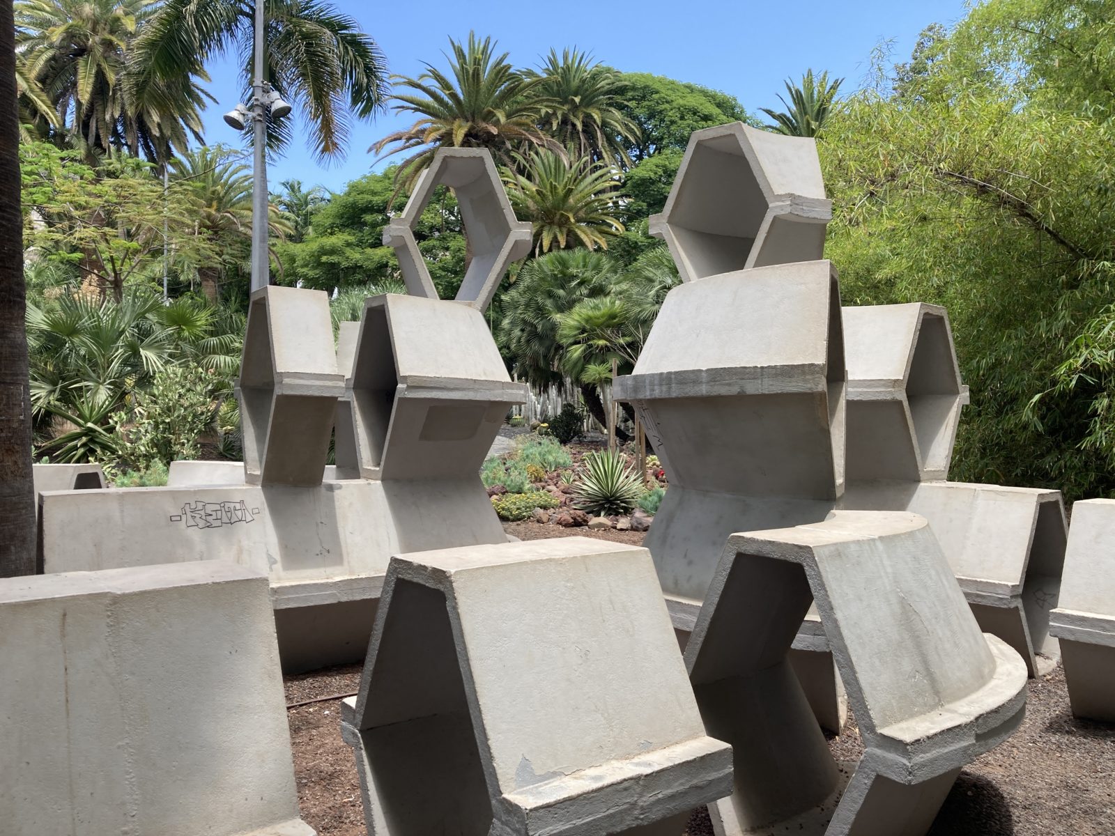 Concrete sculpture at park in Tenerife